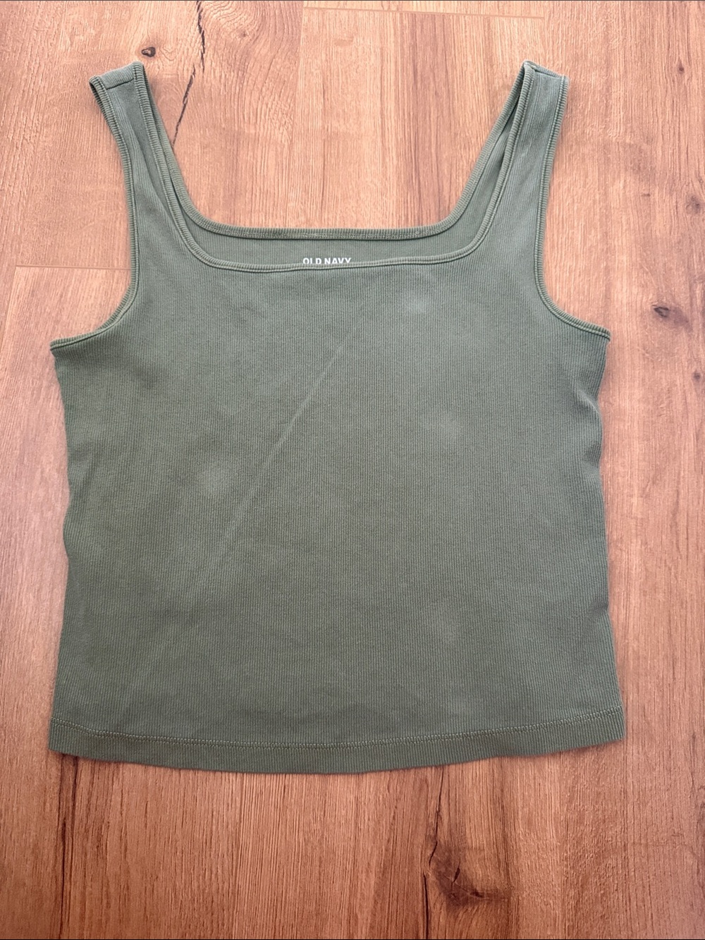 Old Navy Olive Square Neck Ribbed Tank